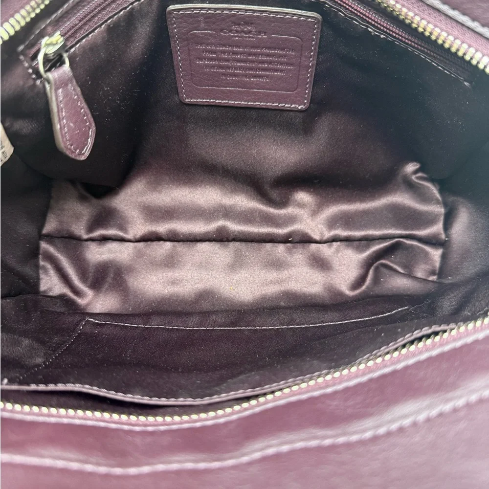 Coach EUC 2014 Deep Plum Purple Leather Shoulder Crossbody Bag | Style F32944